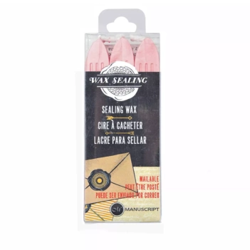 Set de 3 Lacres con Mecha Rosa Wax Sealing Manuscript