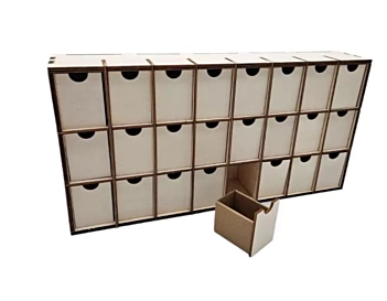 Artiwood Rectangular Advent calendar 24 drawers Artiwood