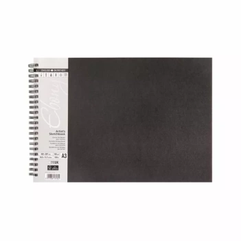 Daler-Rowney Ebony Spiral Sketchbook Landscape Black Cover A3