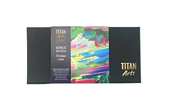 Titan Extrafein  Acryltuben Satz mit 10 Tuben Holzkoffer für Ölgemälvon 20ml