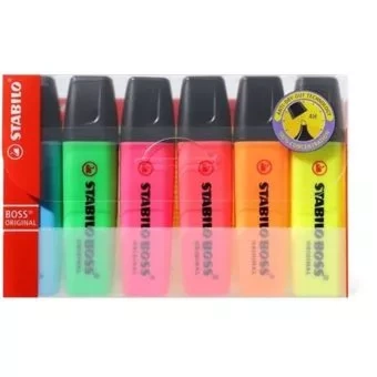Set de 6 surligneurs STABILO Boss Original