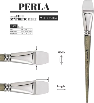 Pinceaux synthétiques plats Perla 1432 Escoda pearl 1432