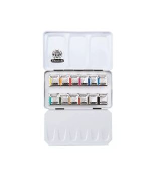 Boîte métal 12 demi godets d'aquarelle Akademie Schmincke