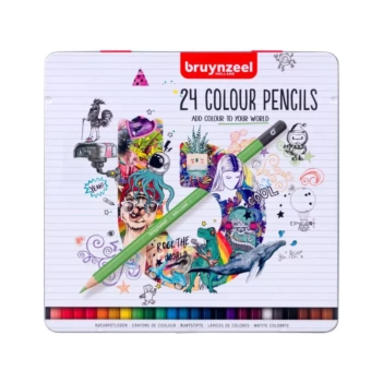 Caja metálica 24 lápices de colores Bruynzeel