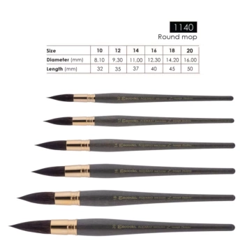 Pincel natural redondo pluma Petit Gris Aquario Gold 1140 Escoda