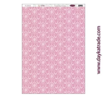 Dayka Trade Fabric DTXM-2027 Background Pattern Pink Filigree Blessings 33x70cm