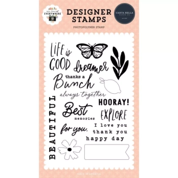 SUPER DEAL **30%** Carta Bella Here, There and Everywhere Clear Stamps Dreamer 