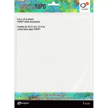 Set Yupo Heavystock Blanco Grueso Alcohol Ink Tim Holtz Ranger 20x25cm