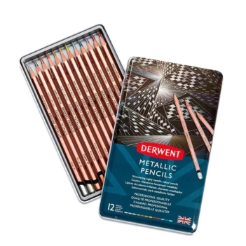 Derwent Academy Metallic Case met 12 Metallic Potloden-potloden
