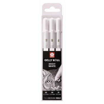 Set de 3 bolígrafos de Gel Bright White Gelly Roll Happy Sakura

