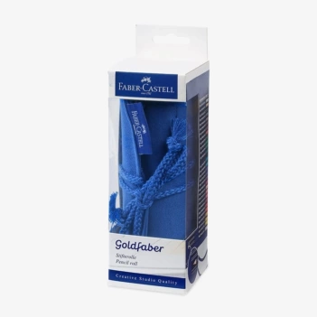 Niebieskie, zwijane etui na 30 szt. piór Goldfaber Faber-Castell