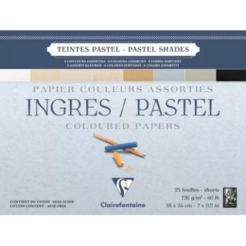 Set de papeles Ingres Pastel 18x24cm Clairefontaine
