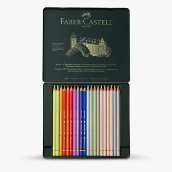 Metalletui mit 20 Polychromos-Bleistiften von Faber-Castell