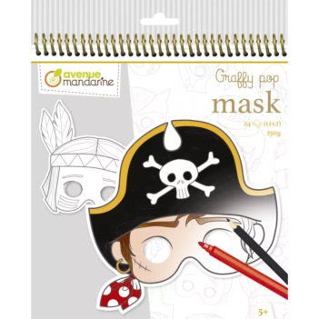 Cuaderno de colorear Graffy Pop Máscaras Animales Avenue Mandarine