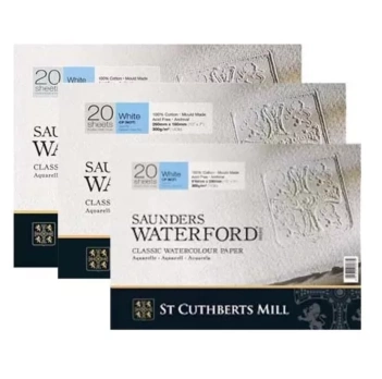 Bloc acuarela Encolado a 4 Lados Grano Fino Saunders Waterford  St Cuthberts Mill 300g/m² 