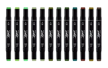 Estuche 12 Rotuladores Gama Artist Tonos del Bosque Alex Bog