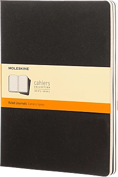 Set de 3 libretas Cahier negras rayas Moleskine 19x25cm