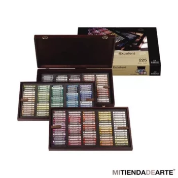 Rembrandt Excellent H225 Houten Koffer met 225 Zachte Pastels