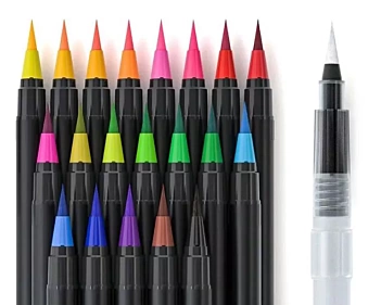 Estuche 20 Rotuladores + 1 Pincel Deluxe Brush Watercolor Alex Bog
