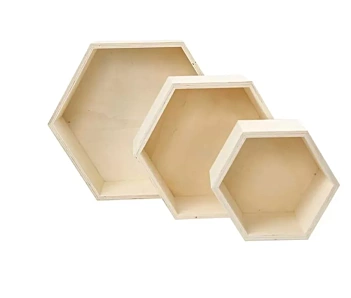 Creativ Company Set 3 Hexagonal Wooden Boxes 