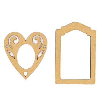 SUPER DEAL **60%** Stamperia Set 2 Silhouettes DM Frame and Heart 