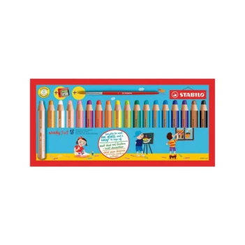 Set 18 Lápices, Sacapuntas y Pincel Woody 3 en 1 STABILO