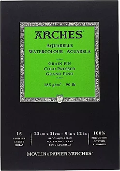 Blok akwarelowy jednostronnie klejony Drobnoziarnisty Arches 185 g/m² 23x31cm