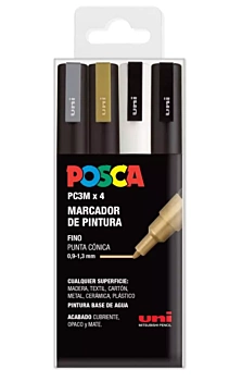 Estuche 4 Rotuladores PC3M Uni Posca