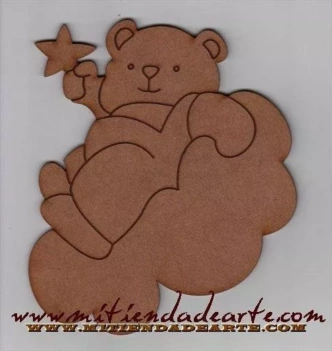 Dayka Trade Silhouette DM IFLO001 Teddy Bear with star on cloud