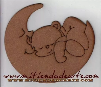 Dayka Trade Silhouette DM IFLO002 Sleeping bear on the moon