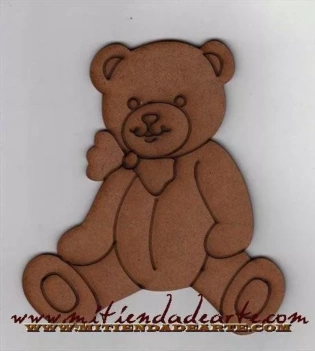Dayka Trade MDF Silhouette IFLO004 Bear in a bow II