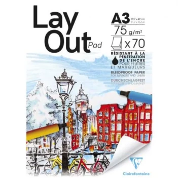 Bloc Encolado Blanco LayOut Clairefontaine A3