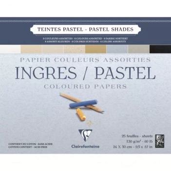 Bloc Ingres Pastel encolado Clairefontaine 24x30cm 130g/m²