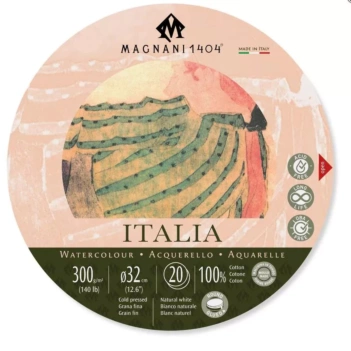 Round watercolour pad Italy Magnani 1404 fine grain 300gr/m² 32cm