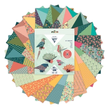 Kit Origami 60 papers Birds Clairefontaine