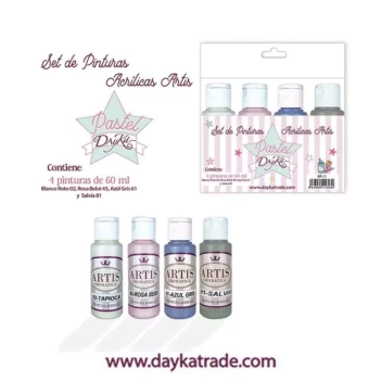 Kit de Pinturas Acrílicas Pastel Artis Dayka