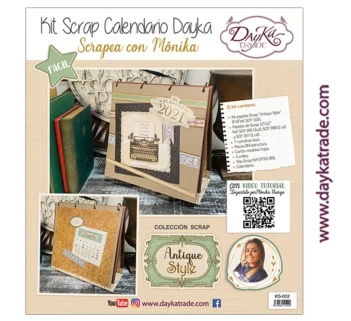 Kit Calendario Scrapbooking Antique Style Dayka