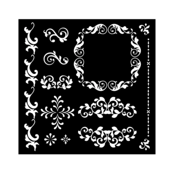 SUPER DEAL **40%** Stamperia Precious Stencil Template Frames 18x18cm