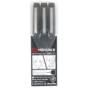 Set de 3 Rotuladores Calibrados Mangaka Black Zig