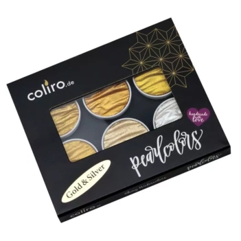 Finetec Set of 6 Pigments, Gold, Silver and Pearl Colors
