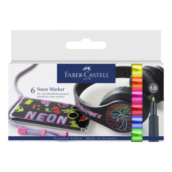 Set 6 Rotuladores Neón 1.5 Creative Studio Faber-Castell