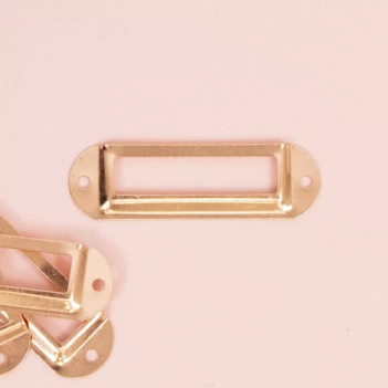 Set de 4 Portaetiquetas Metálicos Rose Gold Mi Tienda de Arte 7x2cm

