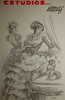 Artistic drawing plates Blue Series E19 Romantic period C Freixas Castellano