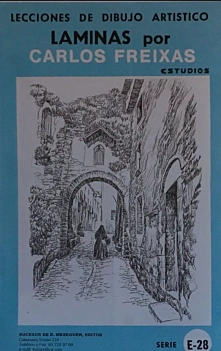 Láminas de dibujo artístico Serie Azul E28 Patios y calles típicos Carlos Freixas Spanish