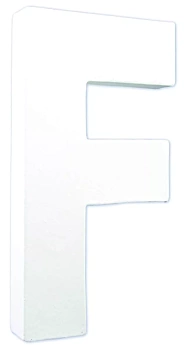 Letra E de cartón endurecido blanco
