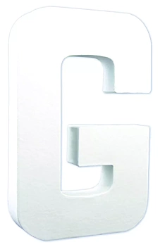 Letra F de cartón endurecido blanco