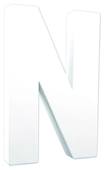 Letra M de cartón endurecido blanco