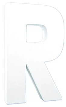 Letra Q de cartón endurecido blanco