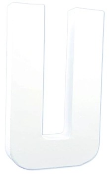Letra T de cartón endurecido blanco
