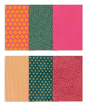 Artemio Set 12 Gold Foil Papers Nepalís Polka Dots 